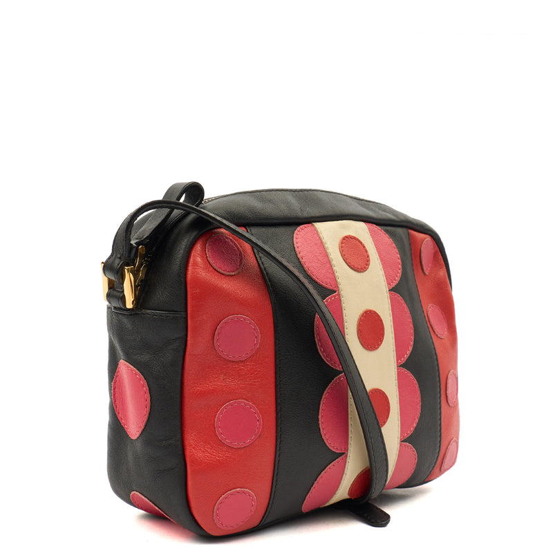 Picture of Valentino Cross Body Garavani Carmen Polka Dot Camera Bag in Red, Leather
