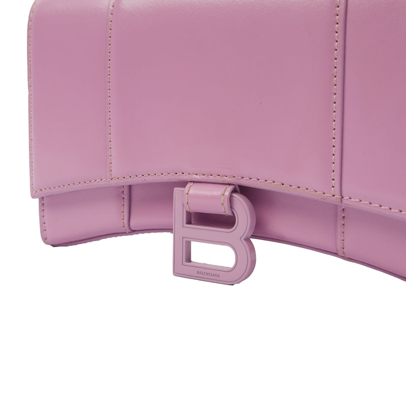 Picture of Balenciaga Cross Body Hourglass Wallet on Chain in Purple, Leather