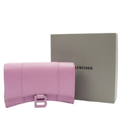 Picture of Balenciaga Cross Body Hourglass Wallet on Chain in Purple, Leather