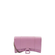 Picture of Balenciaga Cross Body Hourglass Wallet on Chain in Purple, Leather