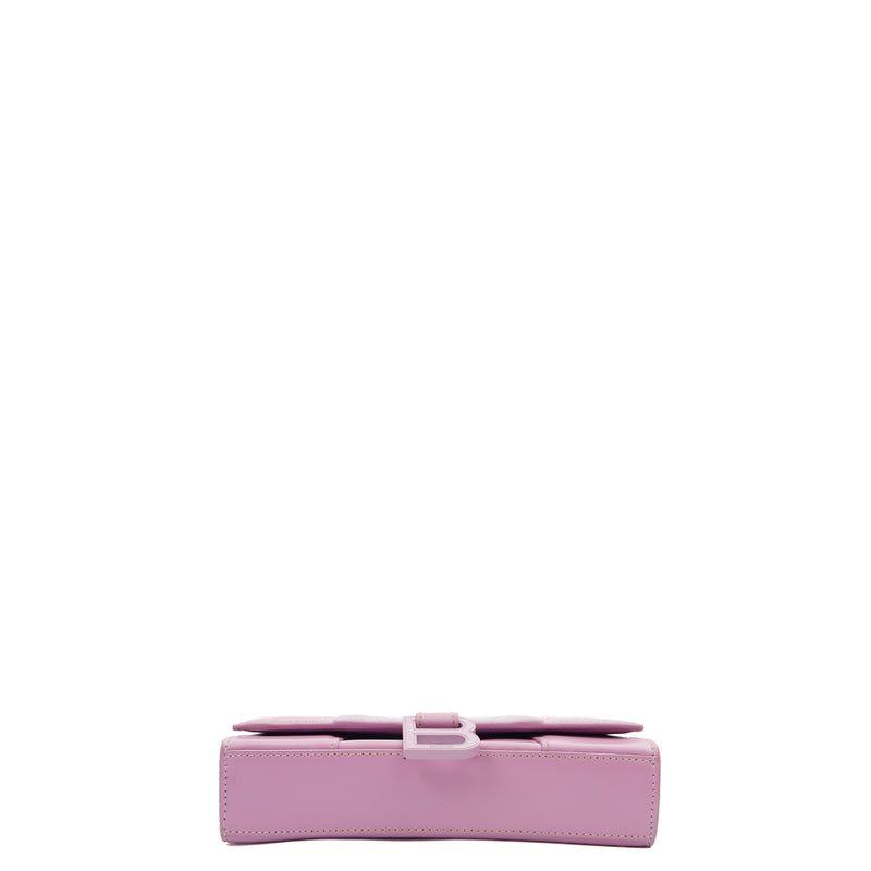 Picture of Balenciaga Cross Body Hourglass Wallet on Chain in Purple, Leather