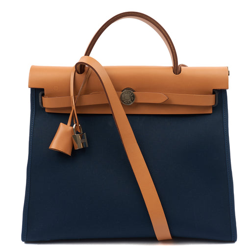 Picture of Hermes Tote Herbag Zip 31 in Bleu Électrique, Canvas