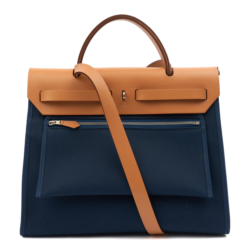 Picture of Hermes Tote Herbag Zip 31 in Bleu Électrique, Canvas