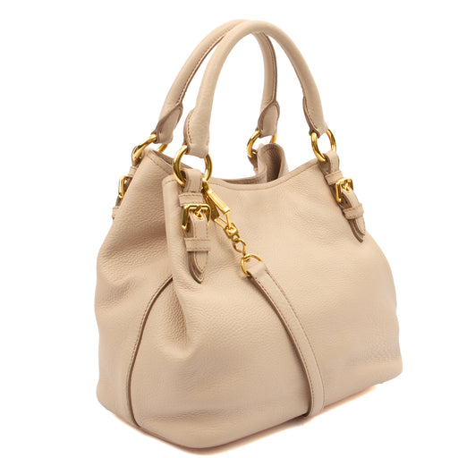 Picture of Miu Miu Cross Body Tote in Neutral, Leather