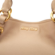 Picture of Miu Miu Cross Body Tote in Neutral, Leather