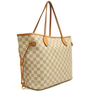 Picture of Louis Vuitton Tote Neverfull MM in Damier Azur, 35nis Leather