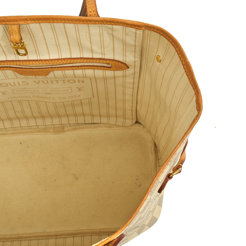 Picture of Louis Vuitton Tote Neverfull MM in Damier Azur, 35nis Leather