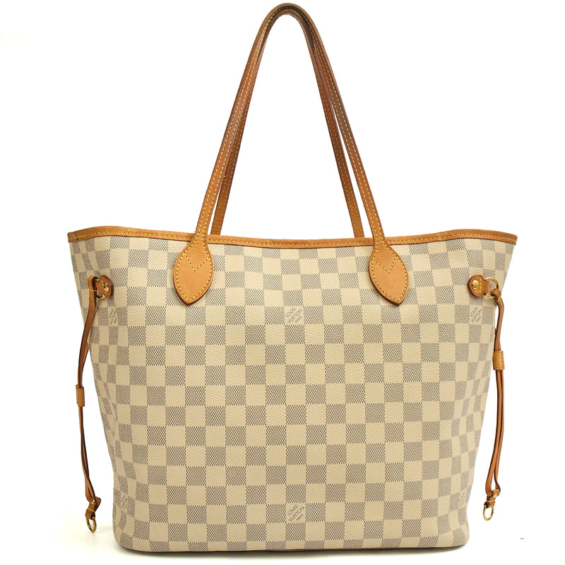 Picture of Louis Vuitton Tote Neverfull MM in Damier Azur, 35nis Leather