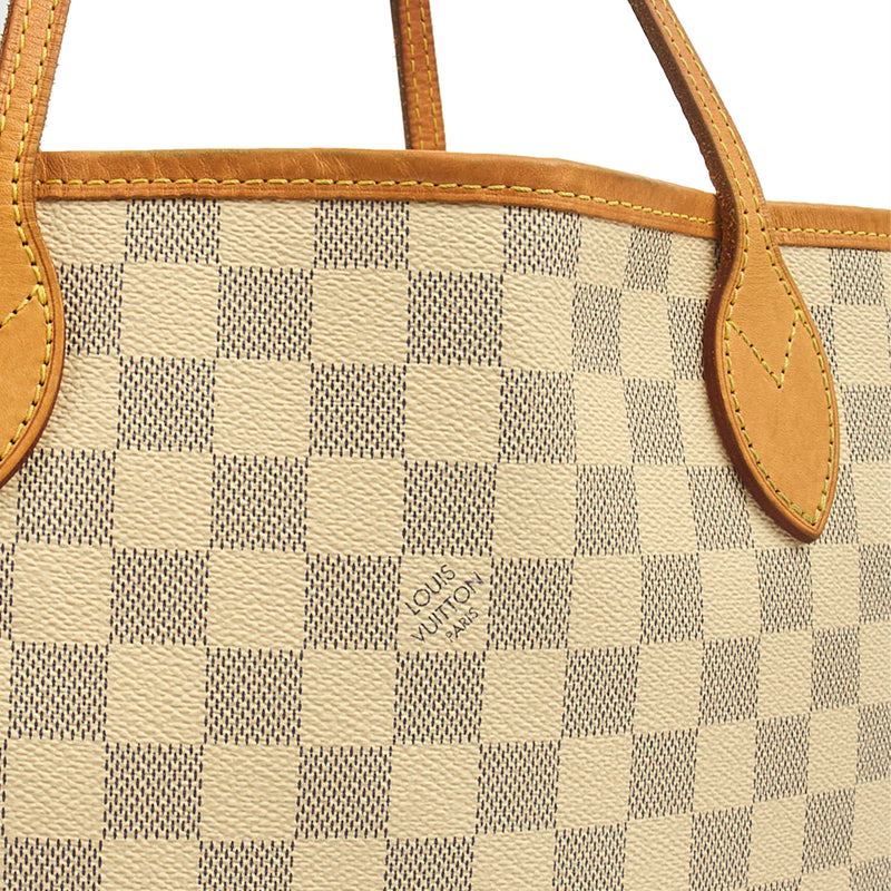 Picture of Louis Vuitton Tote Neverfull MM in Damier Azur, 35nis Leather