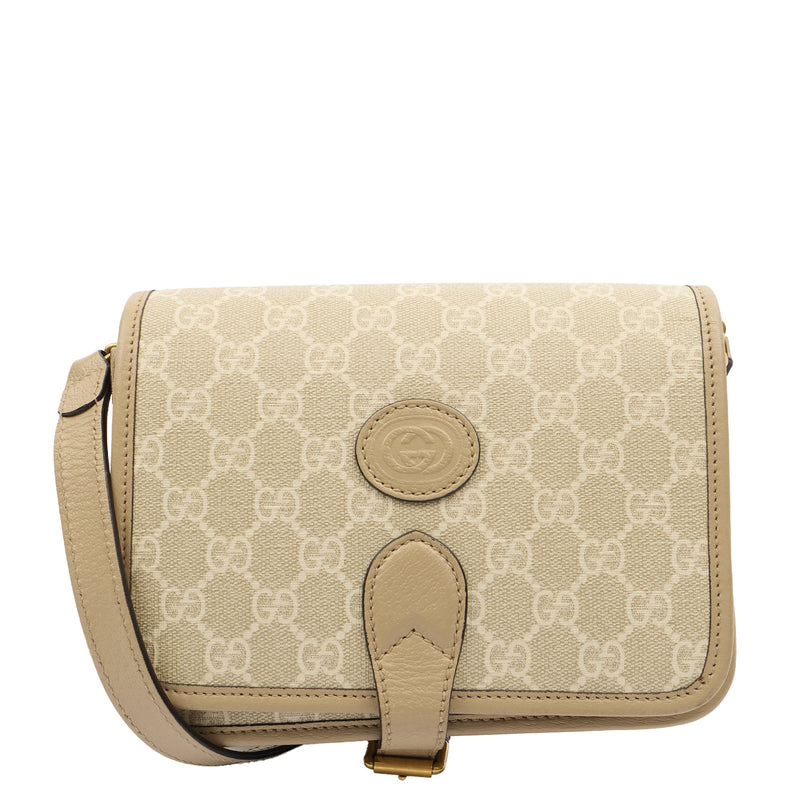 Picture of Gucci Cross Body Interlocking GG Shoulder Bag - Small in Neutral, Leather