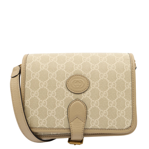 Picture of Gucci Cross Body Interlocking GG Shoulder Bag - Small in Neutral, Leather