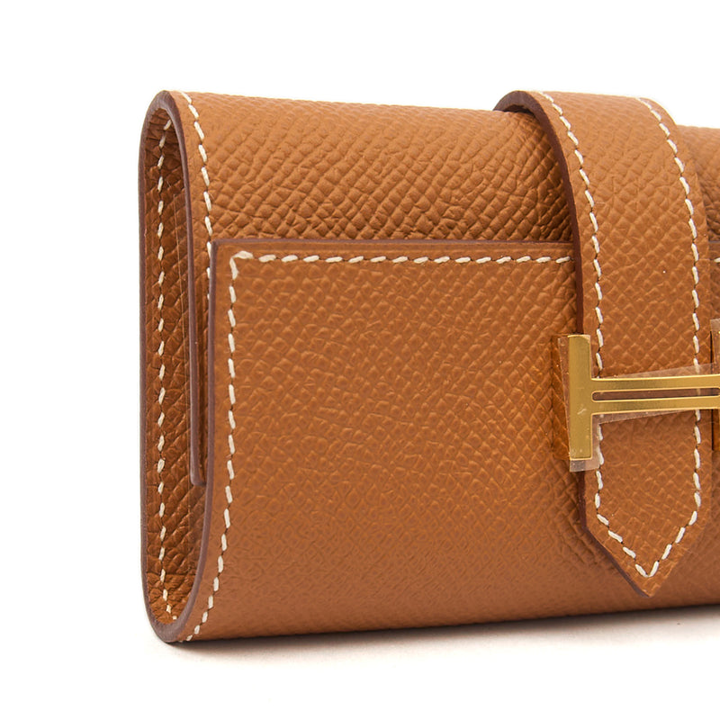 Picture of Hermes Wallet Bearn Four Key Holder in Gold, Epsom Leather