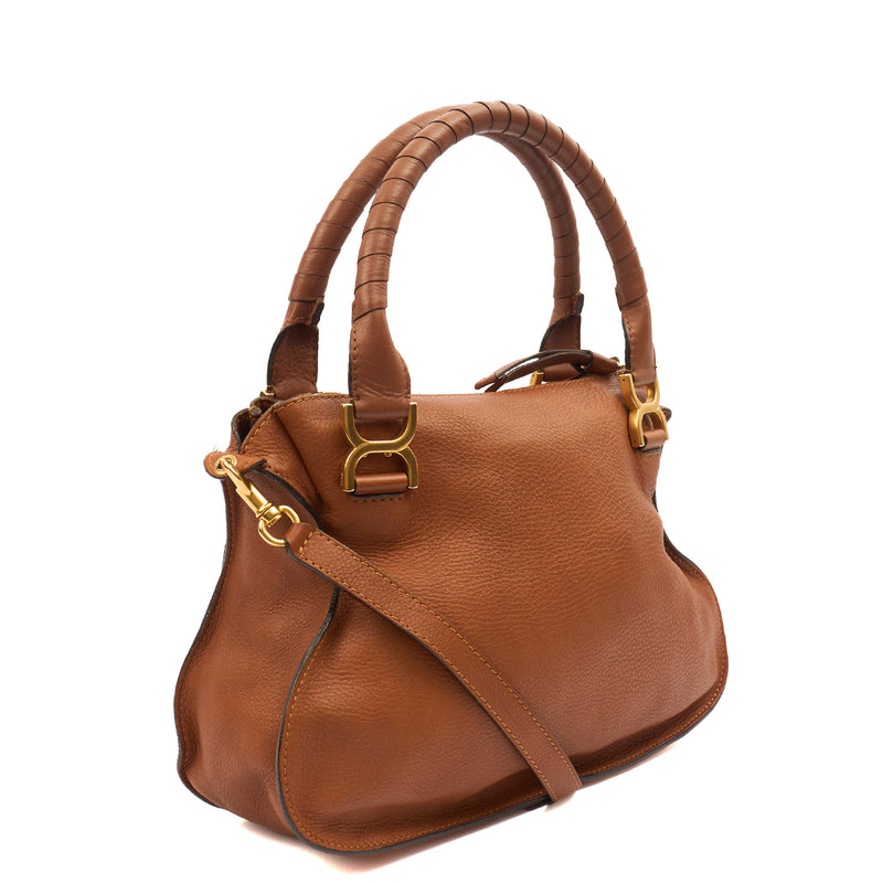 Picture of Chloe Shoulder Bag Marcie - Medium in Brown, Calfskin Leather
