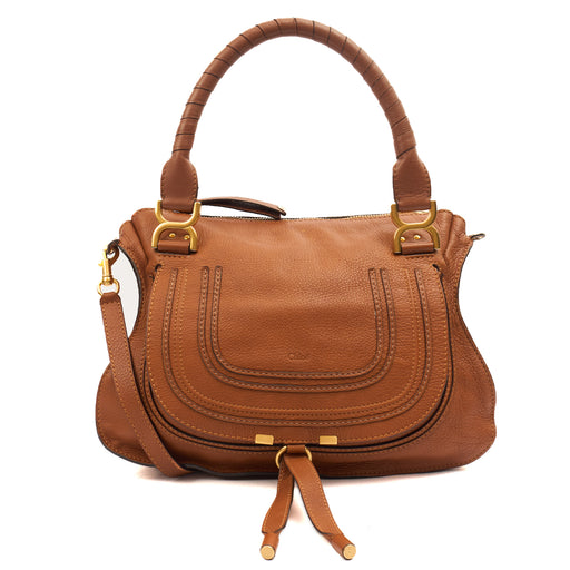 Picture of Chloe Shoulder Bag Marcie - Medium in Brown, Calfskin Leather