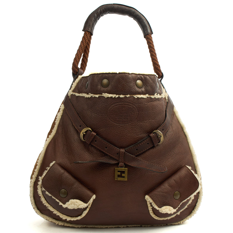 Fendi Tote Vintage Hobo in Brown, Fabric