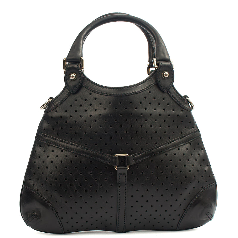 Picture of Gucci Top Handle Reins Hobo in Black, Leather