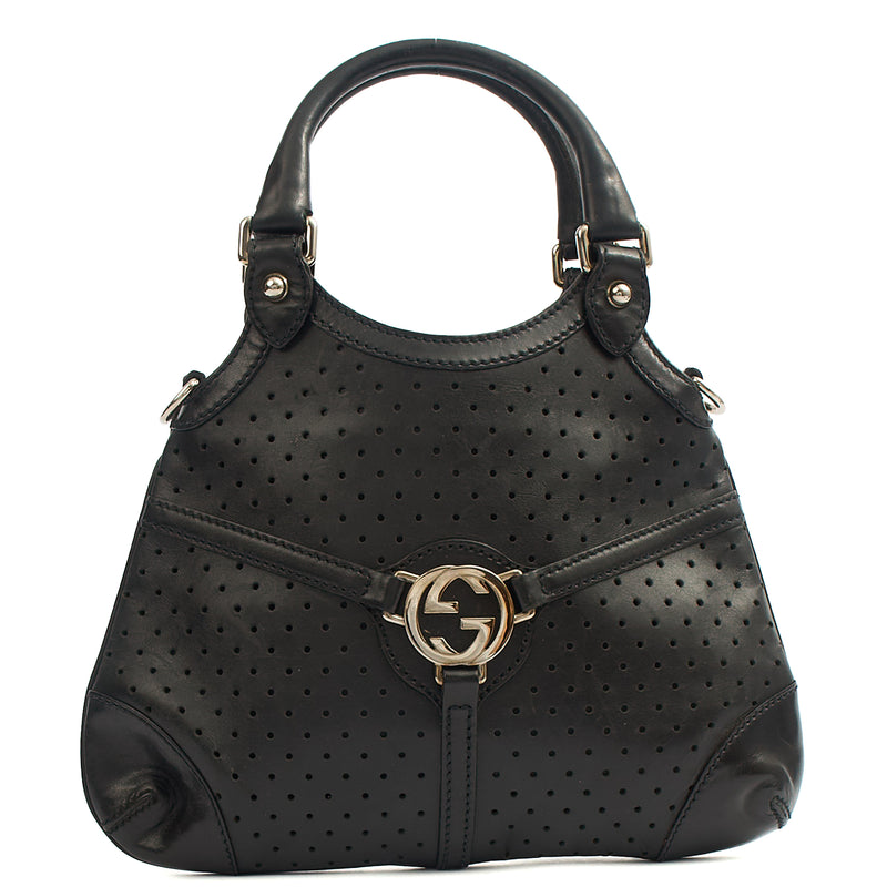 Picture of Gucci Top Handle Reins Hobo in Black, Leather