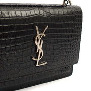 Picture of Saint Laurent Cross Body Sunset - Small in Black, Exotic Effect Leather