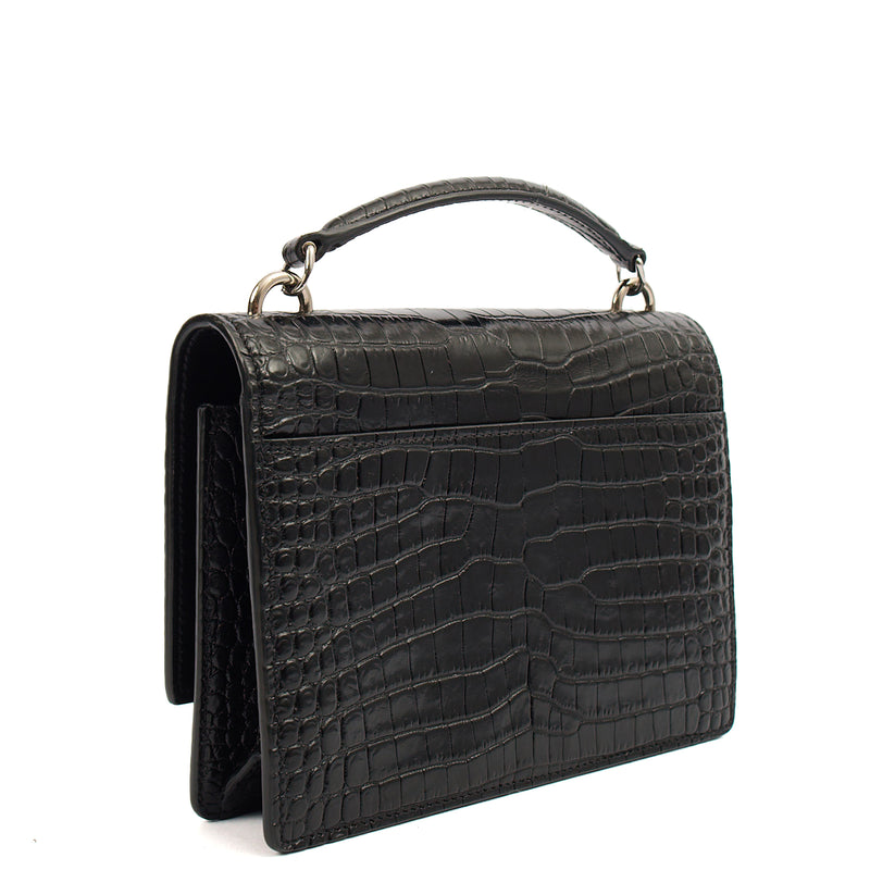 Picture of Saint Laurent Cross Body Sunset - Small in Black, Exotic Effect Leather