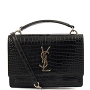 Picture of Saint Laurent Cross Body Sunset - Small in Black, Exotic Effect Leather