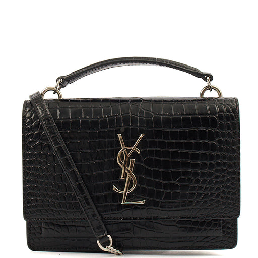 Picture of Saint Laurent Cross Body Sunset - Small in Black, Exotic Effect Leather