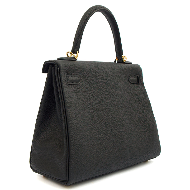 Picture of Hermes Top Handle Kelly 25 in Black, Togo Leather