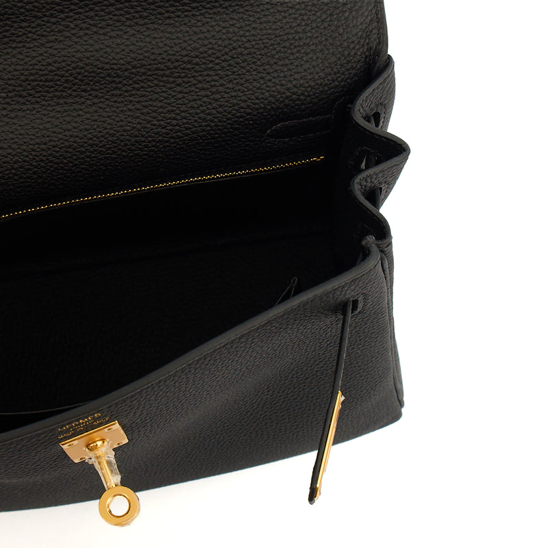 Picture of Hermes Top Handle Kelly 25 in Black, Togo Leather