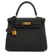 Picture of Hermes Top Handle Kelly 25 in Black, Togo Leather
