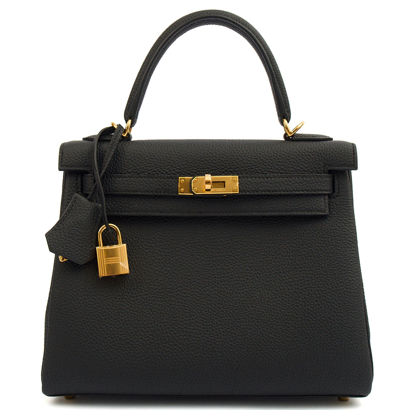 Picture of Hermes Top Handle Kelly 25 in Black, Togo Leather
