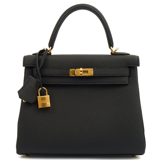 Picture of Hermes Top Handle Kelly 25 in Black, Togo Leather