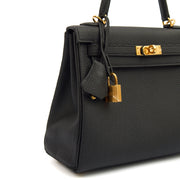 Picture of Hermes Top Handle Kelly 25 in Black, Togo Leather