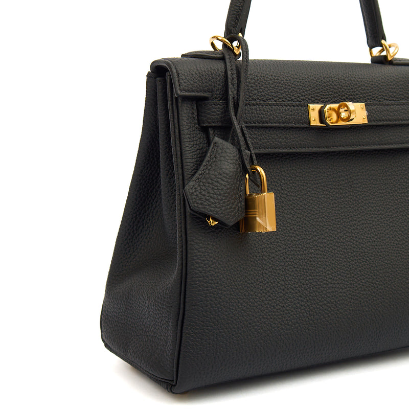 Picture of Hermes Top Handle Kelly 25 in Black, Togo Leather
