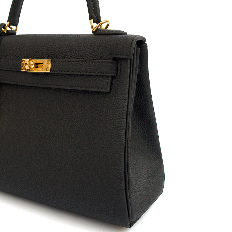 Picture of Hermes Top Handle Kelly 25 in Black, Togo Leather