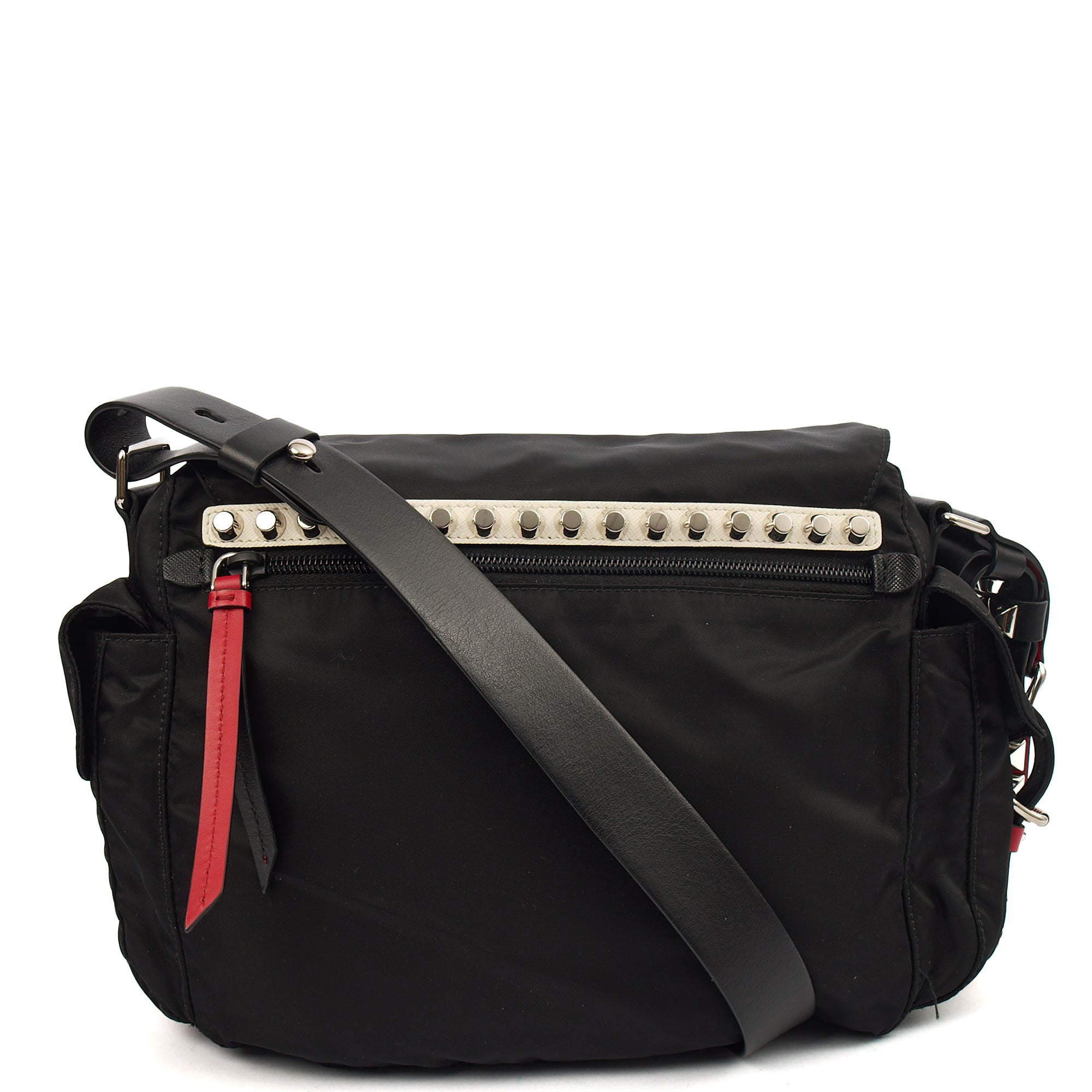 Prada Satchel Nylon Messenger in Black, Nylon | The Handbag Clinic