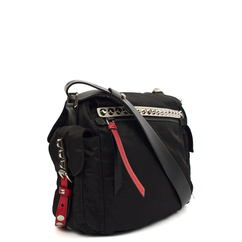 Picture of Prada Satchel Nylon Messenger in Black, Nylon