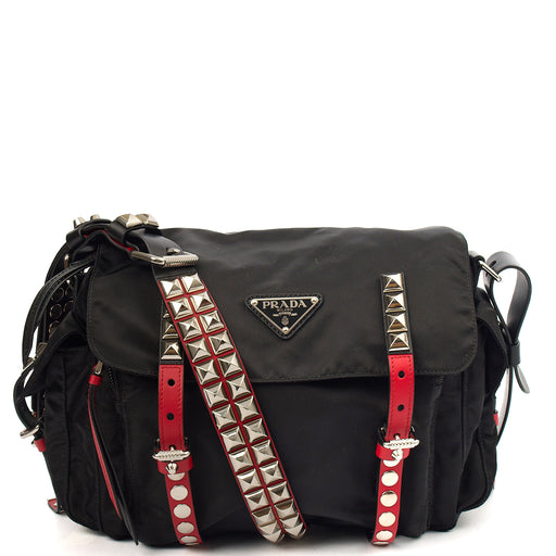 Picture of Prada Satchel Nylon Messenger in Black, Nylon