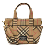 Picture of Burberry Tote Vintage Check and Leather Cross Body - Small in Nova Check, Leather
