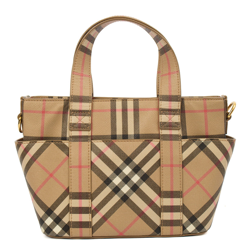 Picture of Burberry Tote Vintage Check and Leather Cross Body - Small in Nova Check, Leather