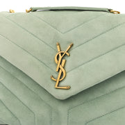 Picture of Saint Laurent Shoulder Bag Lou Lou - Small in Blue, Suede