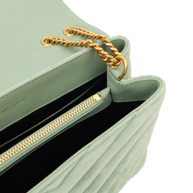 Picture of Saint Laurent Shoulder Bag Lou Lou - Small in Blue, Suede