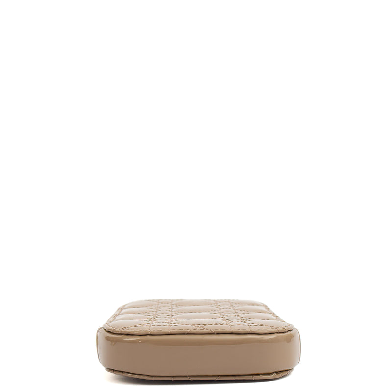 Picture of Christian Dior Phone Case Lady Dior Phone Holder in Neutral, Patent Leather