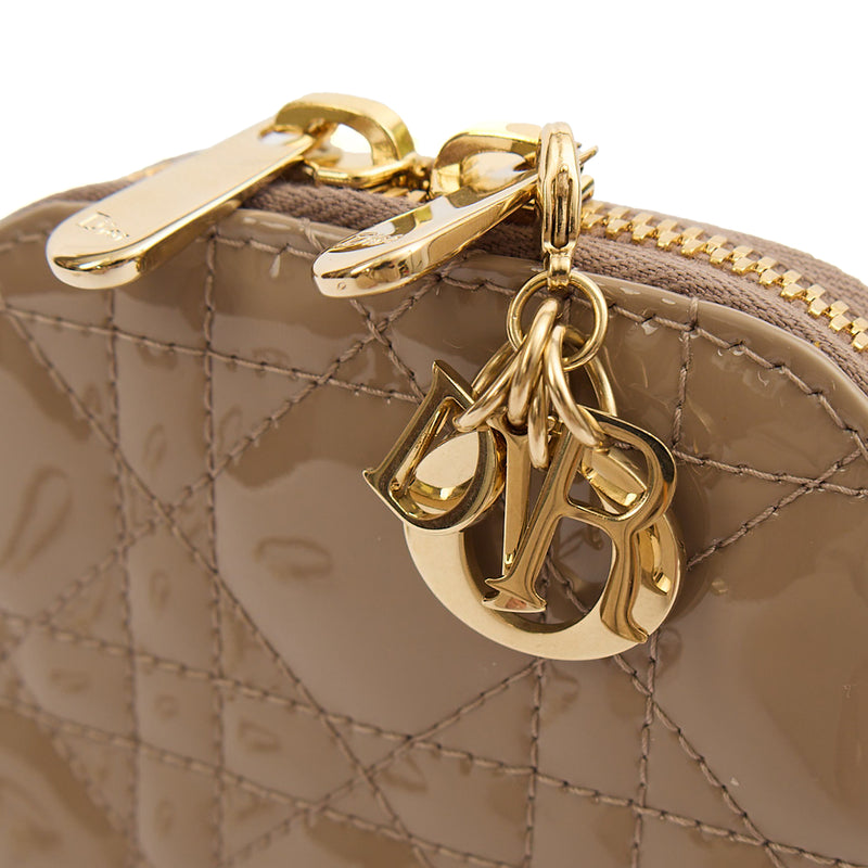 Picture of Christian Dior Phone Case Lady Dior Phone Holder in Neutral, Patent Leather