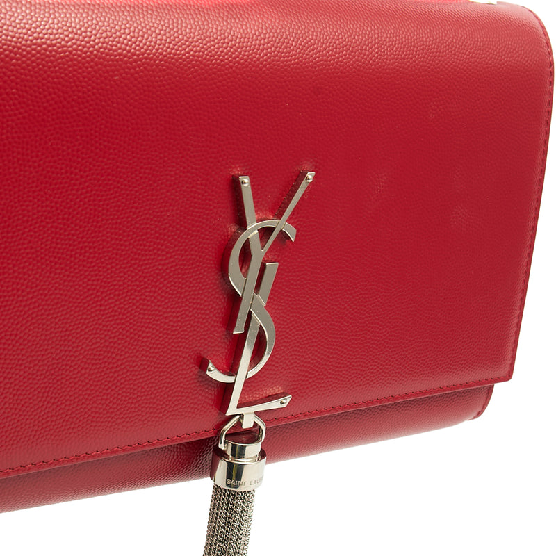 Picture of Saint Laurent Shoulder Bag Kate Medium Tassle in Red, Leather