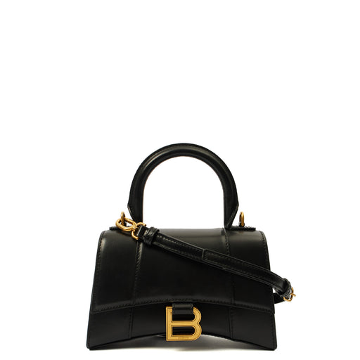 Picture of Balenciaga Top Handle Hourglass XS in Black, Leather