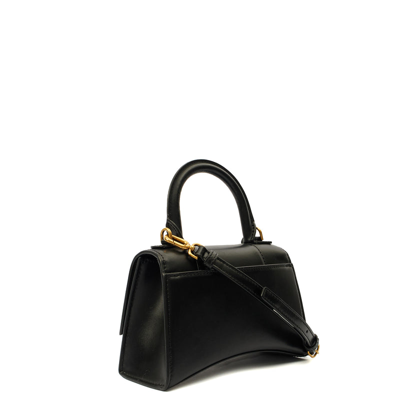 Picture of Balenciaga Top Handle Hourglass XS in Black, Leather