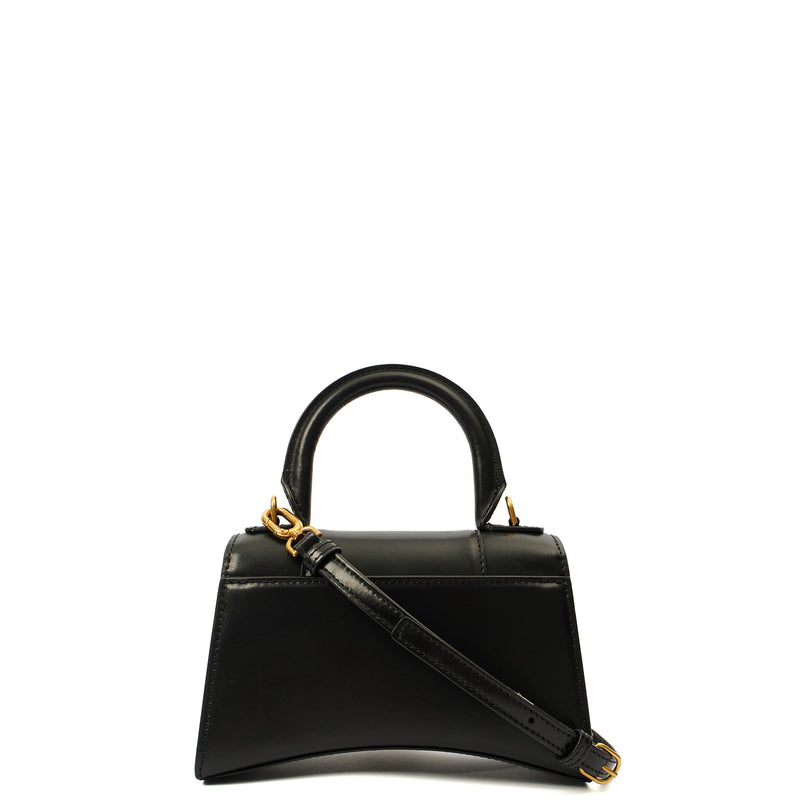 Picture of Balenciaga Top Handle Hourglass XS in Black, Leather