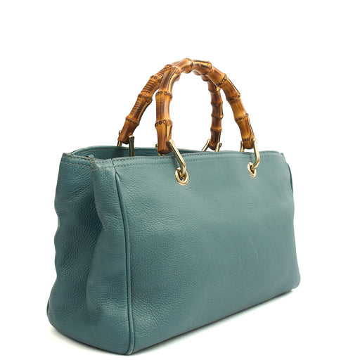 Picture of Gucci Tote Bamboo Shopper Tote - Medium in Blue, Leather