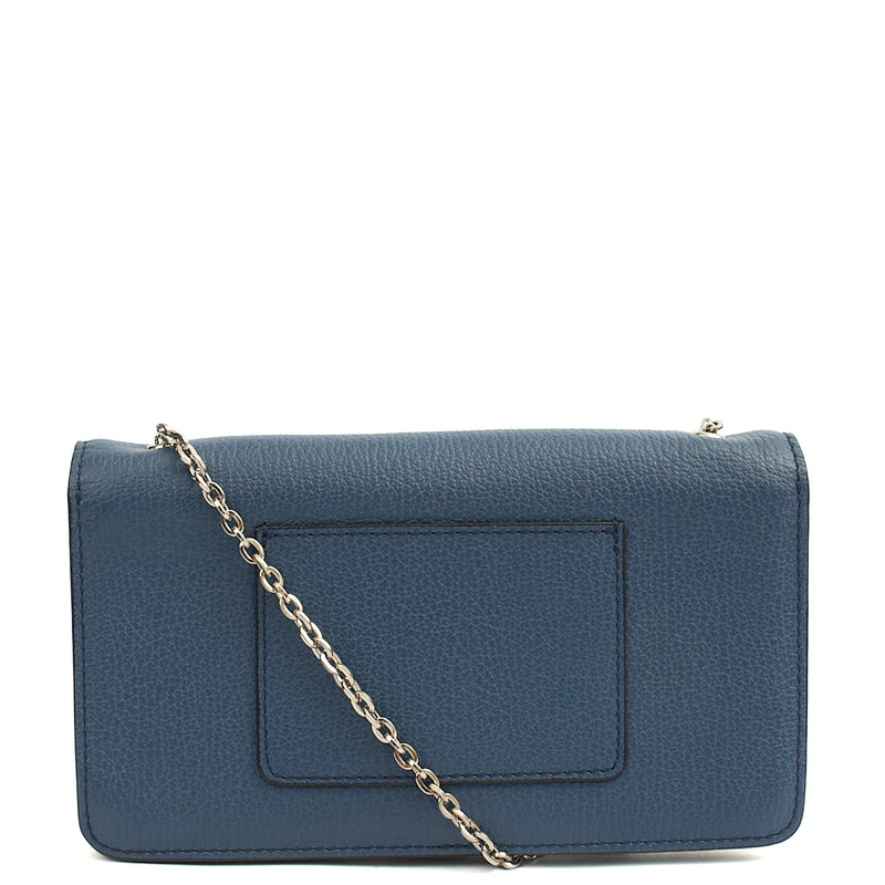 Picture of Mulberry Cross Body Bayswater Clutch in Steel Blue, Calfskin Leather