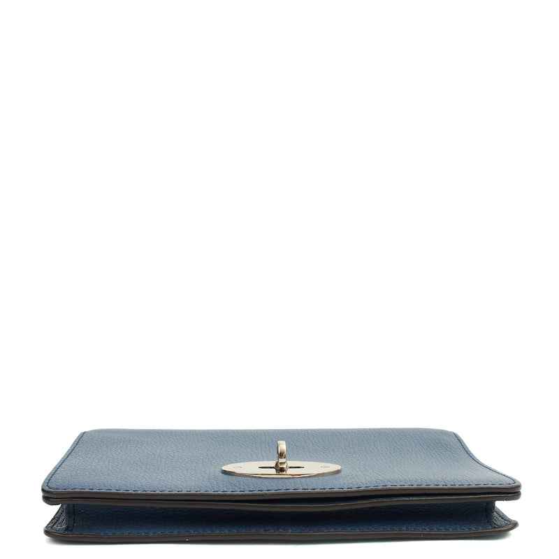 Picture of Mulberry Cross Body Bayswater Clutch in Steel Blue, Calfskin Leather