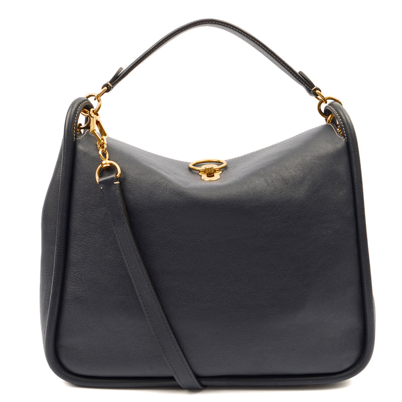 Picture of Mulberry Tote Leighton in Navy, Calfskin Leather